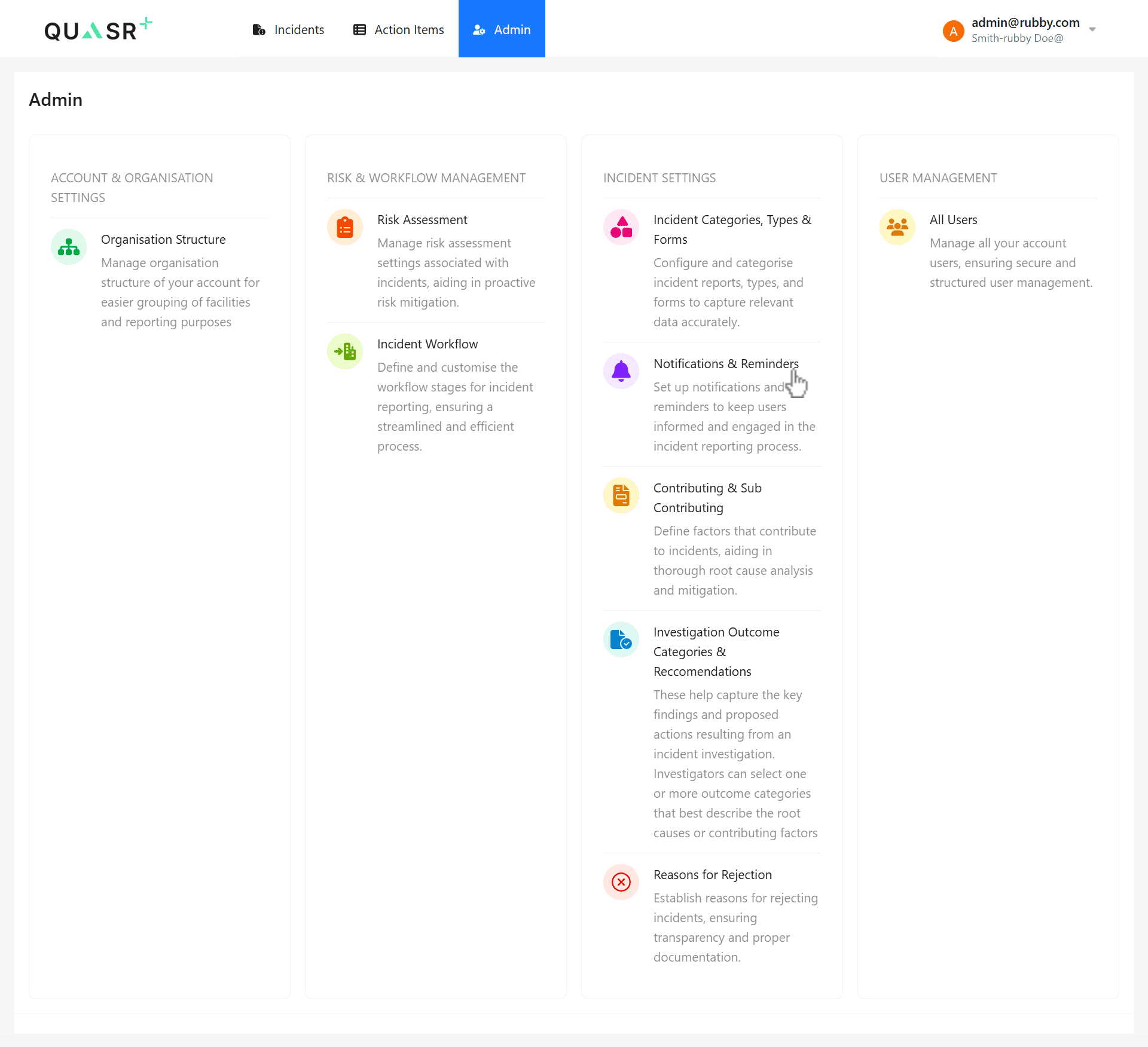 Accessing Notifications & Reminders from the menu.