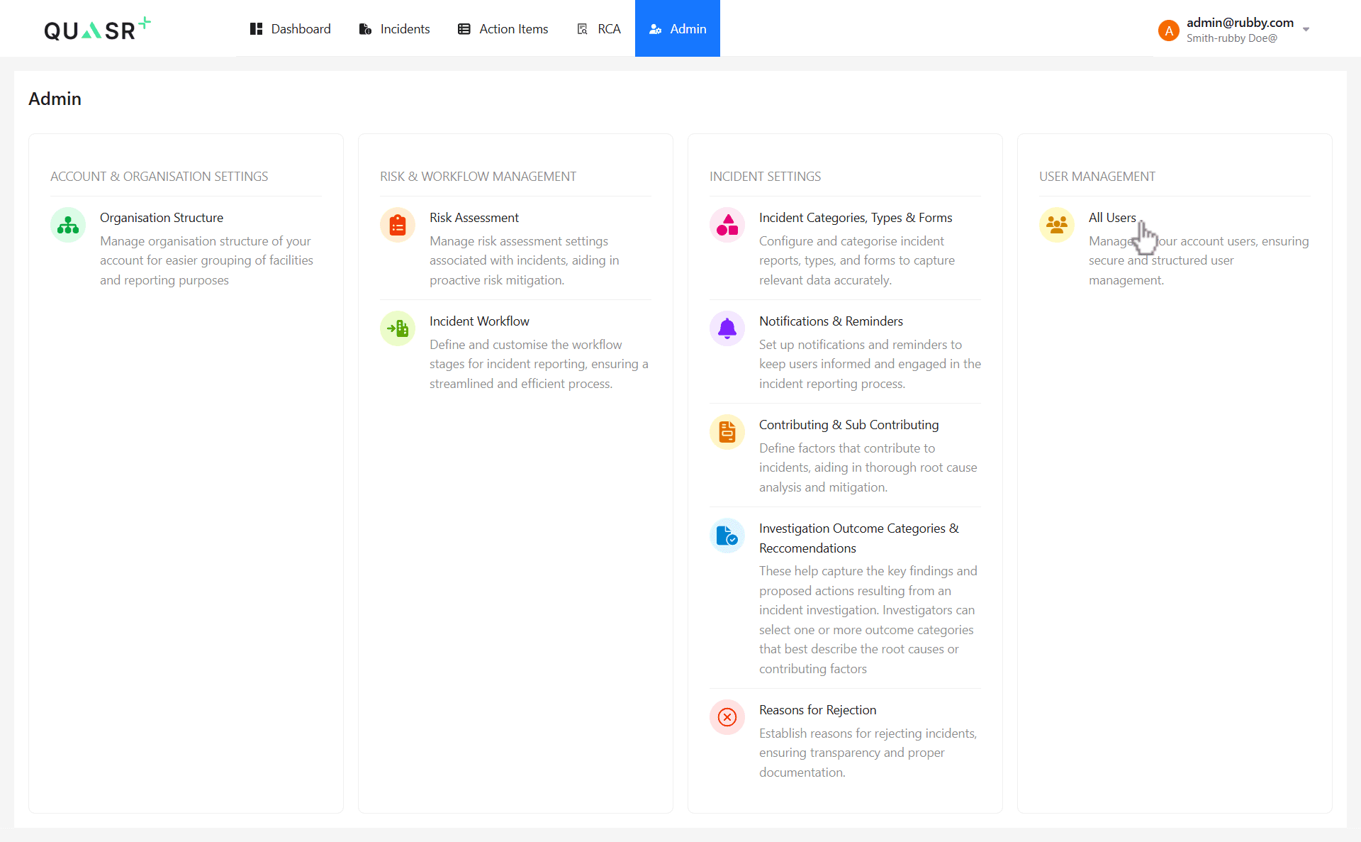 Open the user list and select the user to update.