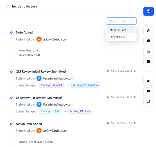 Incident History Widget