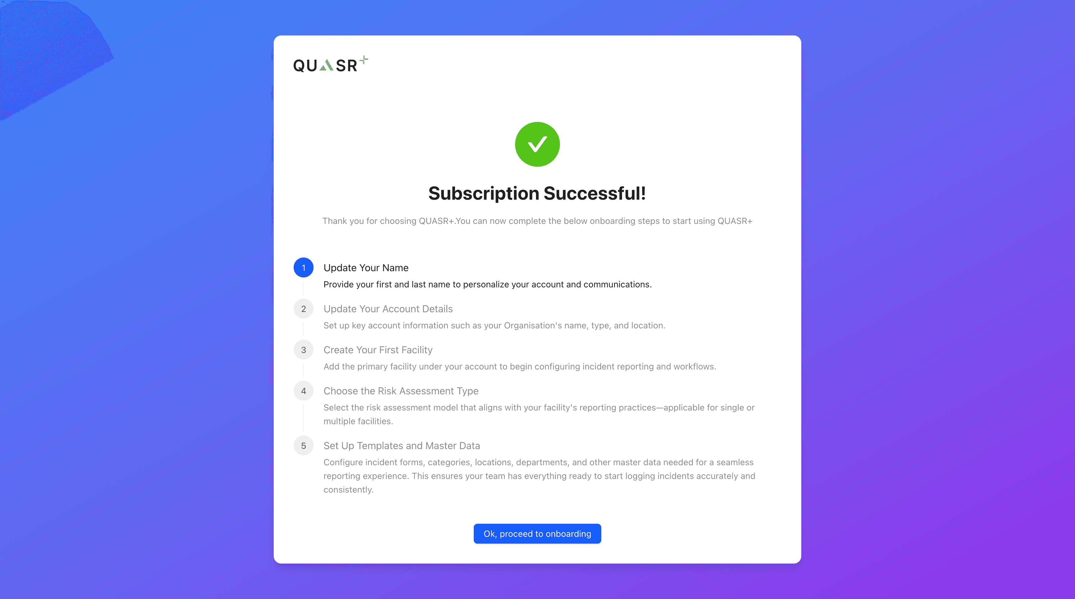 Subscription success and onboarding roadmap
