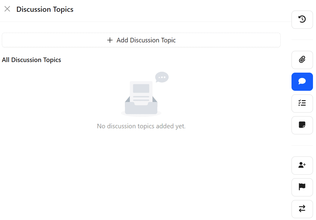Enter discussion topic and save