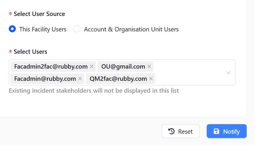 Notify Users feature 