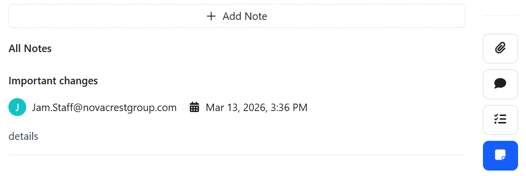 open the notes widget.
