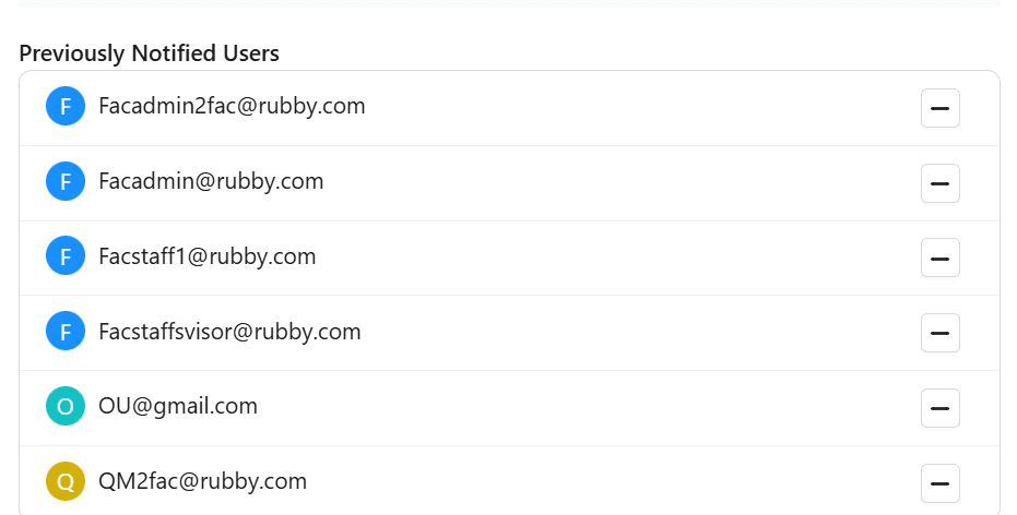 Notify Users feature 