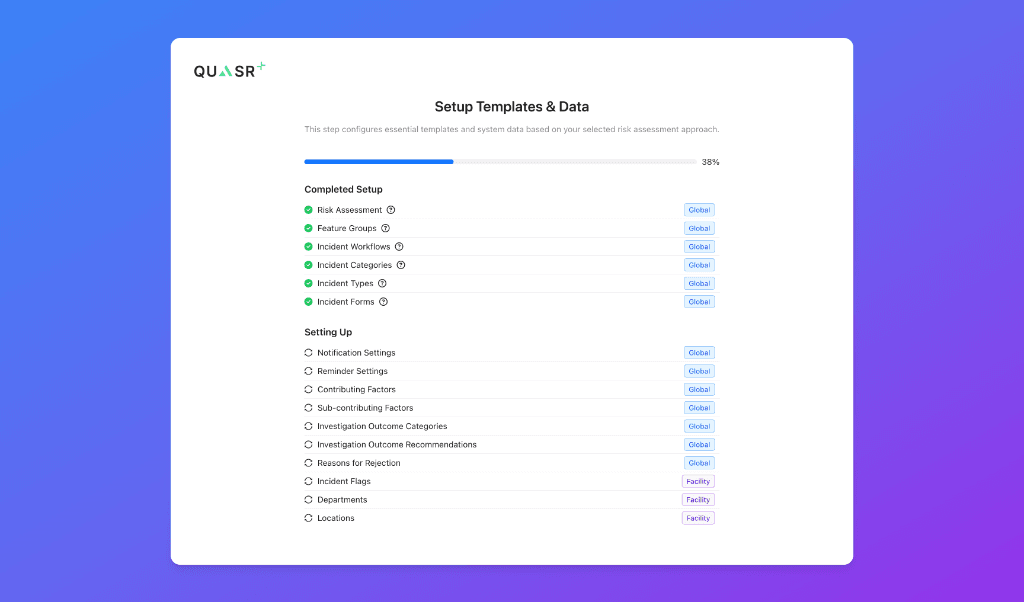 system setup in progress