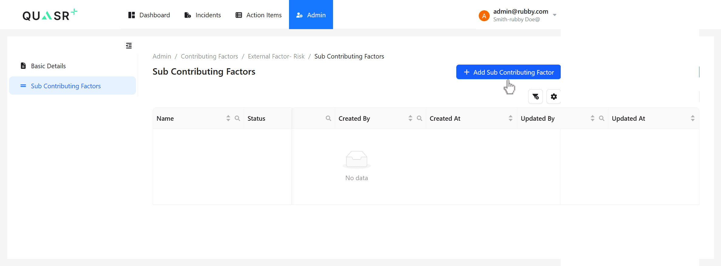 Open a Contributing Factor to manage sub factors.
