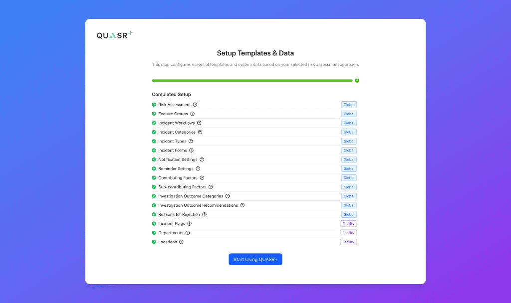 system setup complete