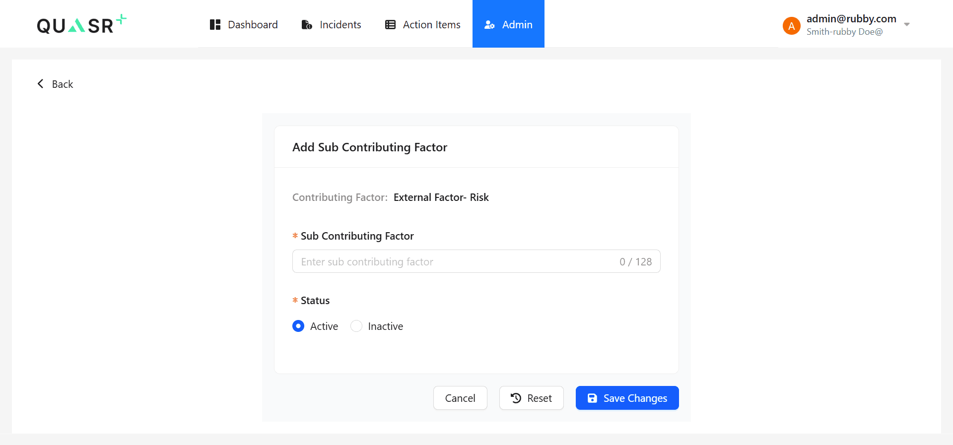 Create a new Sub Contributing Factor.