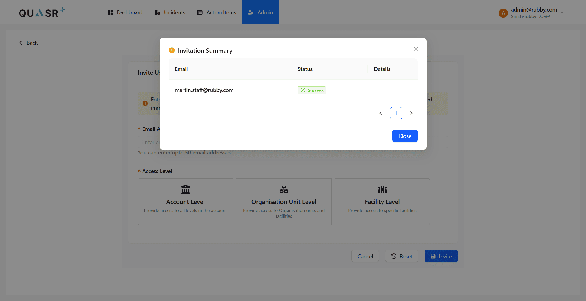 Select facility and assign the appropriate facility-level role.