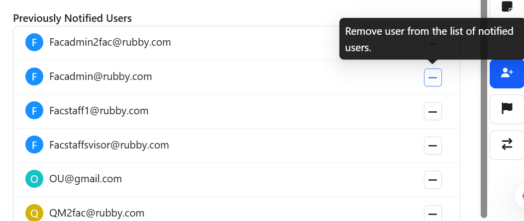 Removing Notified Ussers feature