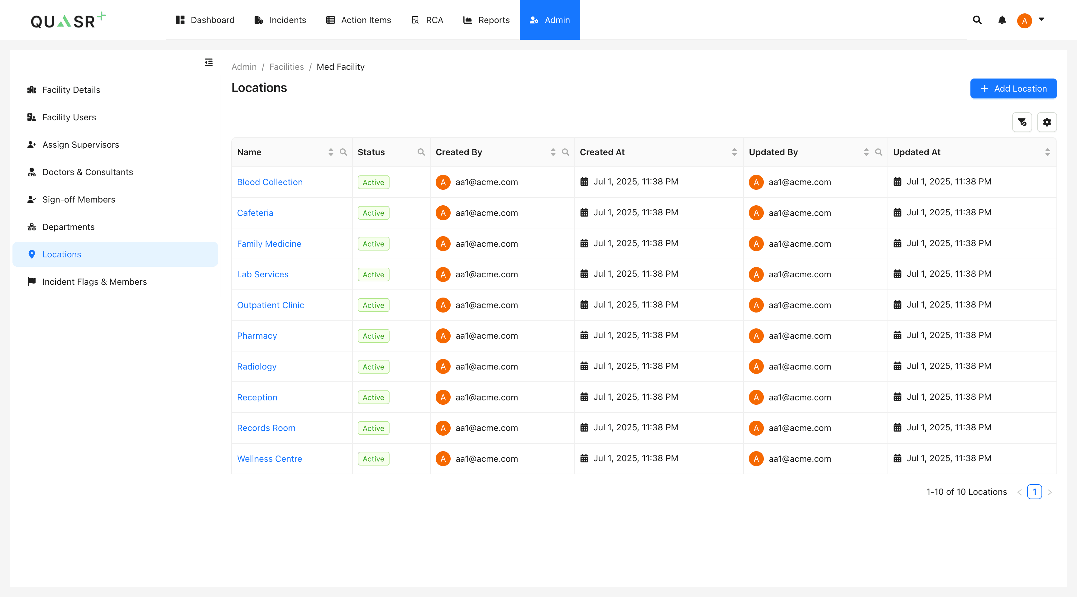 Create and manage Locations