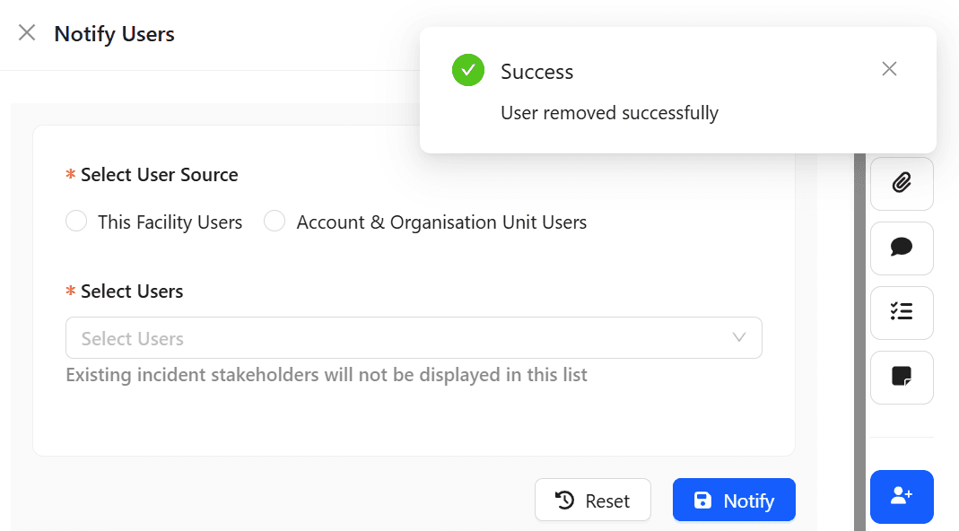 Removing Notified Ussers feature