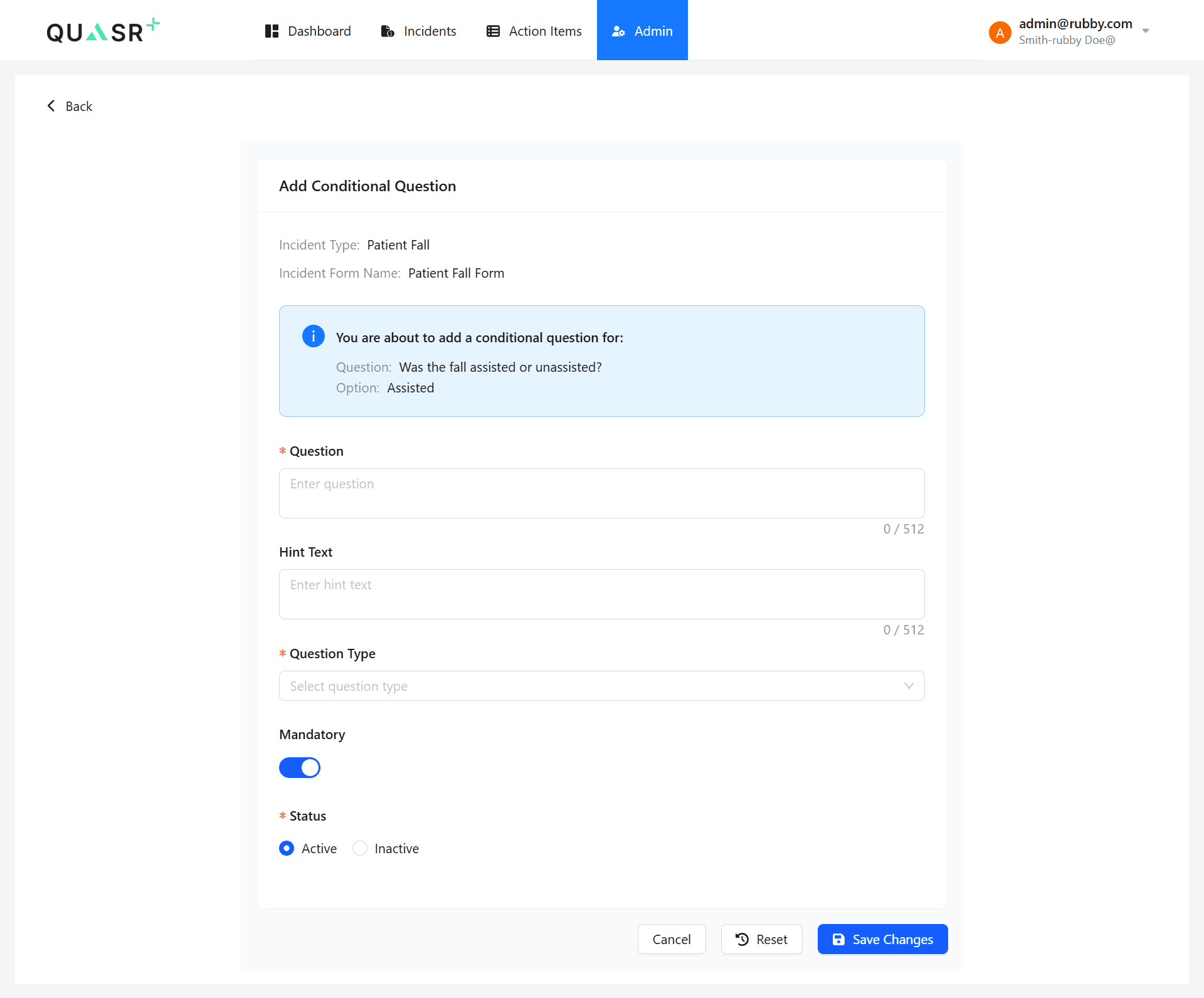 Conditional Questions Configuration