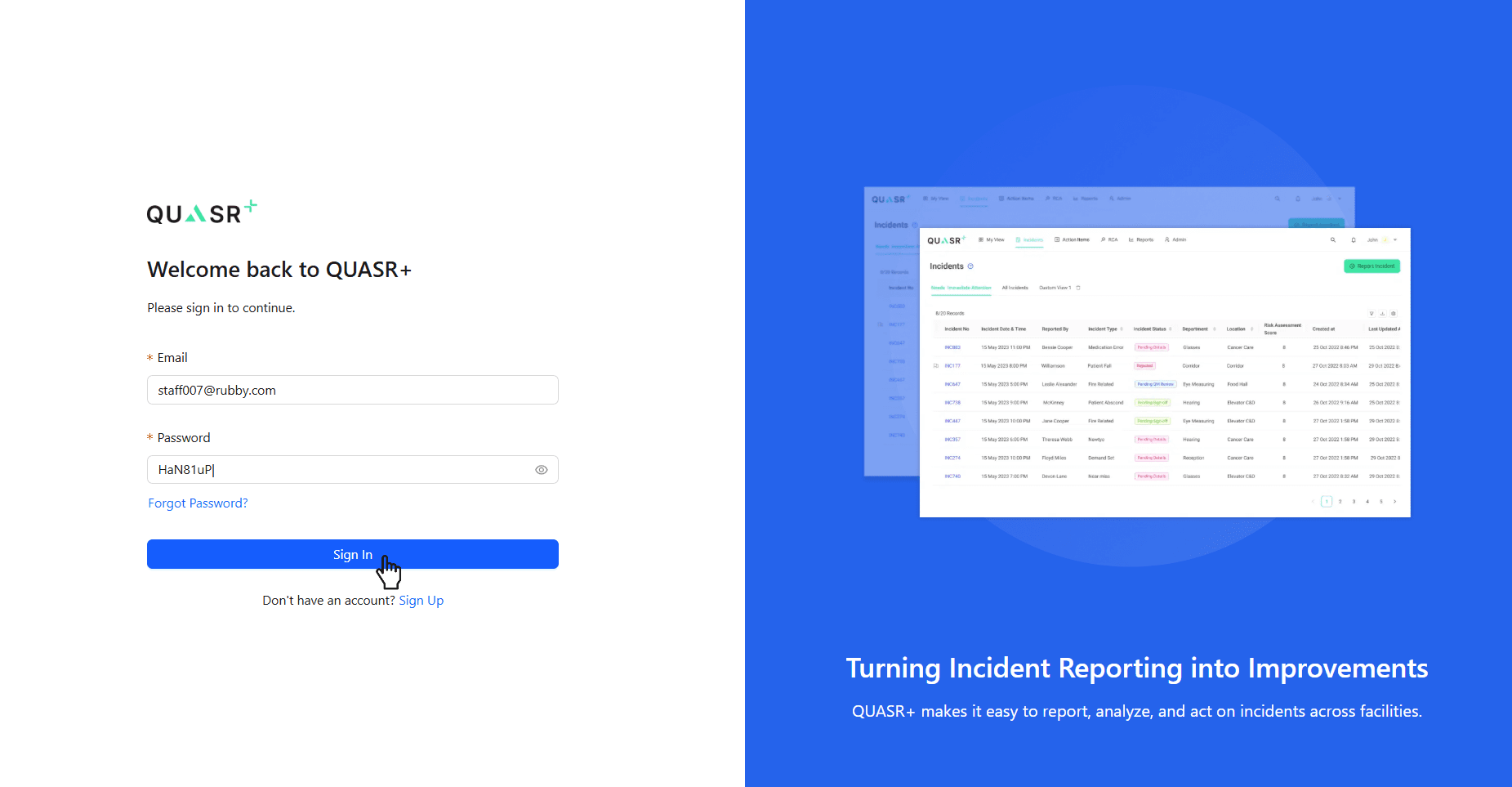 Update your temporary password with a secure custom password.