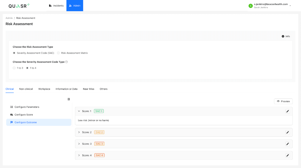 Configure Outcome List