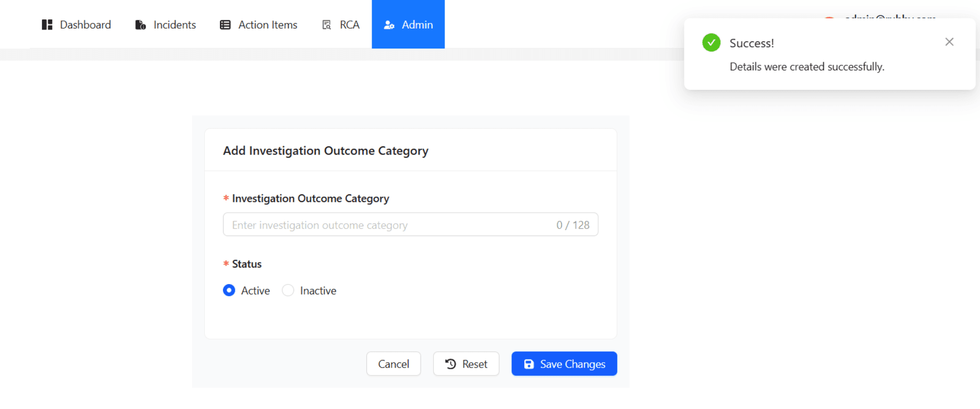 Providing a name for the new outcome category.